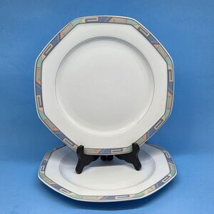 Christopher Stuart Y 0002 "SOUTHWEST" Set Of 2 Vintage 10 1/4" Dinner Plates VGC